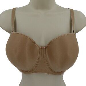 Fantasie 32F Bra 40662 Solid Beige Underwire Removable Straps Strapless Lined